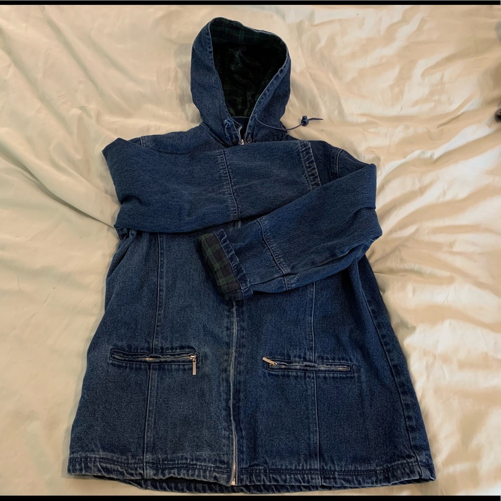 Vintage North Style flannel lined denim jacket